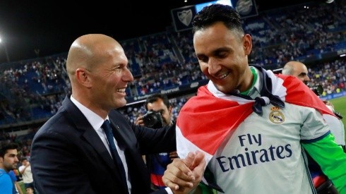 Zinedine Zidane y Keylor Navas