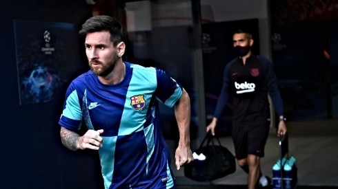 Lionel Messi entrenando con el Barcelona