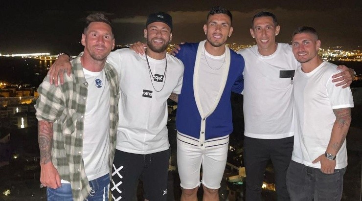 La foto que compartió Mesis hace pocos días junto a sus amigos del PSG. (Instagram)