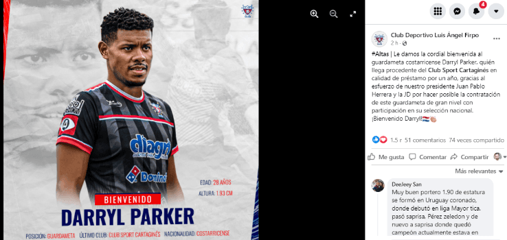 Recibimiento del Luis Ángel Firpo en redes sociales (LAF Oficial)