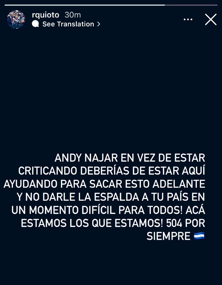 Fuente: Instagram de Romell Quioto.