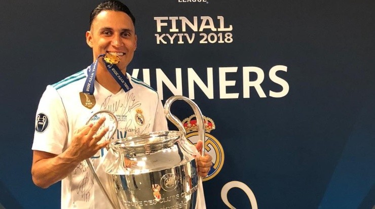 Navas celebrando su tercera Champions League con el Real Madrid (Keylor Navas, Facebook)