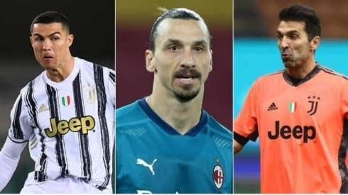 Cristiano Ronaldo, Zlatan Ibrahimovic y Gianluigi Buffon son 3 de los futbolistas que aún desputan el vicio de correr detrás de la pelota.