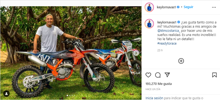 Publicación del arquero en sus redes sociales (Keylor Navas Instagram)