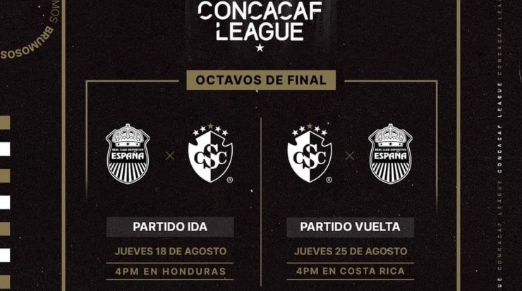 Horario de la serie entre Cartaginés vs Real España en Octavos de Final (Concacaf)