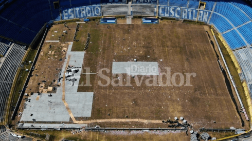 Grama del Estadio Cuscatlán luce en pésimo estado a días del amistoso entre FAS y Pachuca.