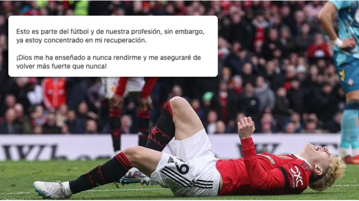 Garnacho envió un doloroso mensaje en redes sociales (Foto: Premier League)
