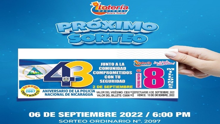 ◉ Lotería Nacional de Nicaragua: sorteo, resultados y números ganadores del martes 6 de septiembre | Lotería Nica Premio Mayor 8 millones.