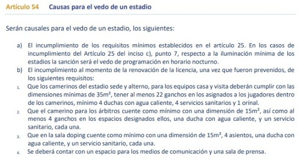 El artículo en el que se basa el veto impuesto por Fedefutbol