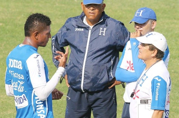 Costly y Pinto durante su paso por la selección de Honduras.