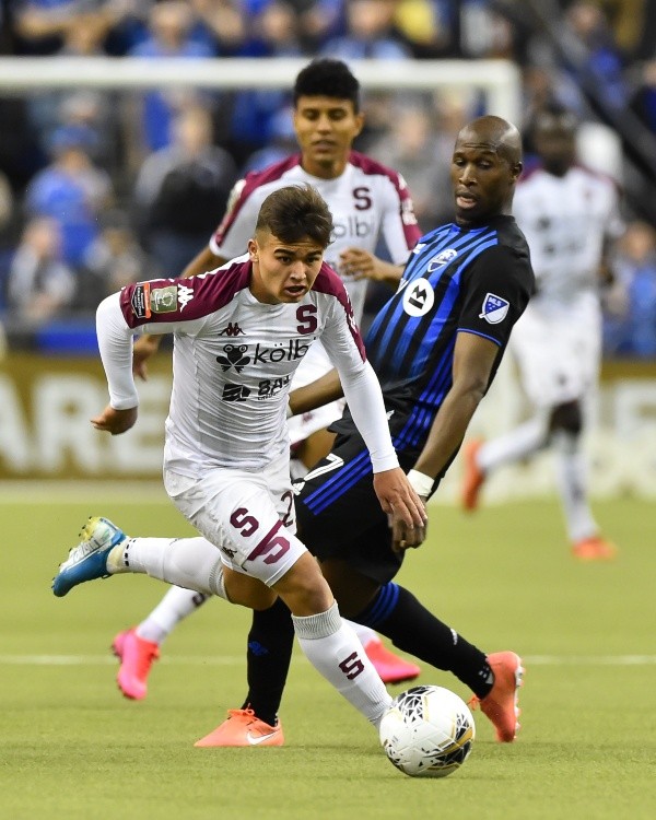 Manfred en el encuentro de vuelta frente al Montreal Impact en la Concachampions 2020.