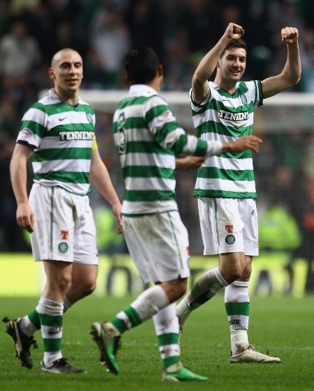 Izaguirre, Wilson y Brown juntos en el Celtic (Foto: Jeff Mitchell)