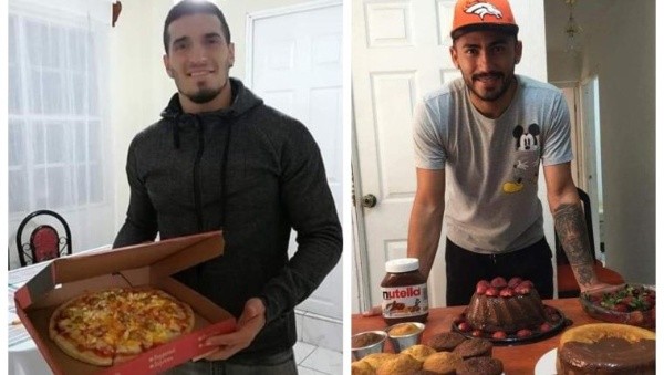 Leandro Rodríguez y Patrick Maia ganándose la vida cocinando.