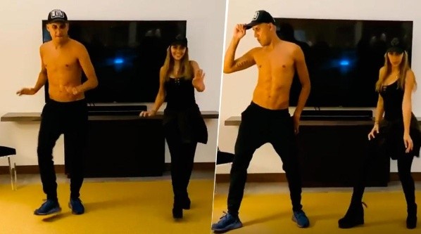 Keylor Navas bailando junto a Andrea Salas, una de las formas en que el tico pasó el tiempo Keylor Navas bailando junto a Andrea Salas, una de las formas en que el tico pasó el tiempo