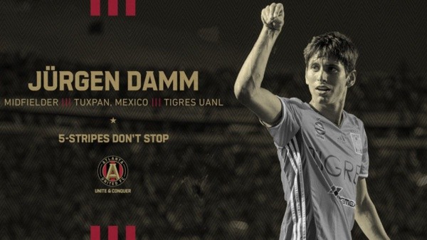 Damm firmó hace unas semanas su pase al Atlanta United de la MSL. (Twitter)
