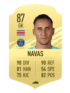 La futcard de Keylor Navas en FIFA 21