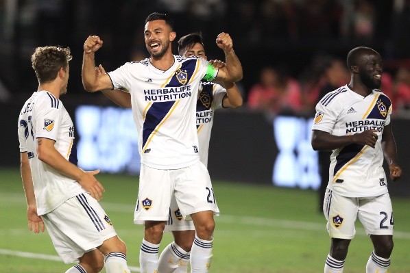 Giancarlo González celebrando un gol Los Ángeles Galaxy de la MLS (Foto: Gettyimages)