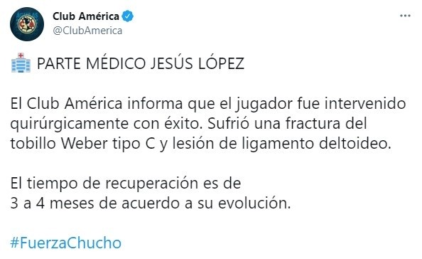 El nuevo parte médico del Chucho López