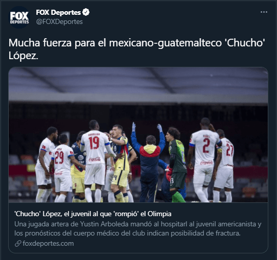 Medios se unen por la recuperación del Chucho López. / Fox Deportes