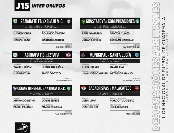 Todo listo para la fecha 15 del Clausura 2021. (Foto: @fedefutoficial)
