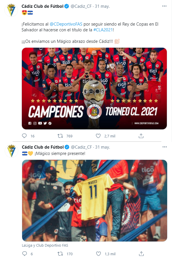Los mensajes del Cádiz al Deportivo FAS Los mensajes del Cádiz al Deportivo FAS