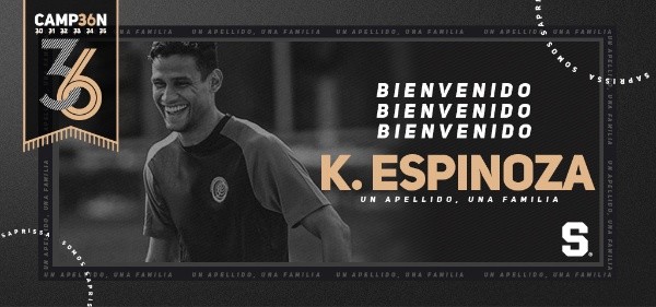 Kevin Espinoza fue presentado con Saprissa / Foto: Twitter Saprissa