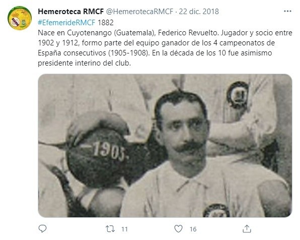 Federico Revuelto, el último capitán extranjero del Real Madrid hasta hoy