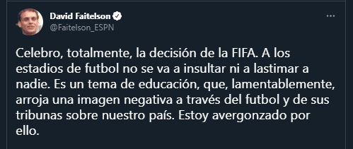 David Faitelson celebra sanción de la FIFA / Twitter Faitelson