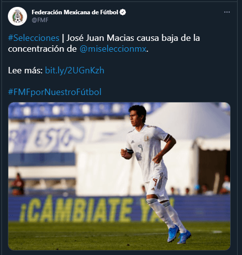 Comunicado de la Federación Mexicana de Fútbol / Twitter: FMF