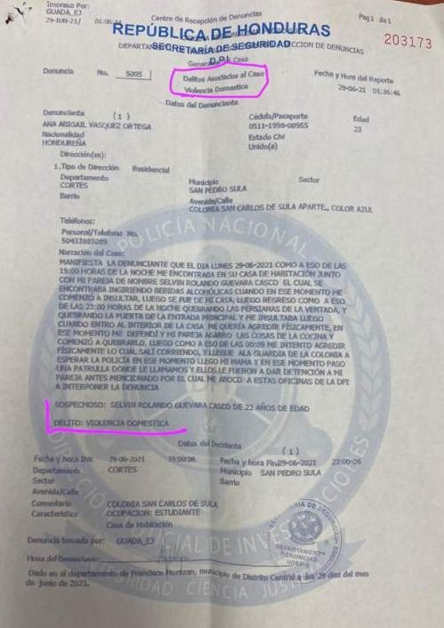 La denuncia contra Selvin Guevara (Foto: Diario Más)