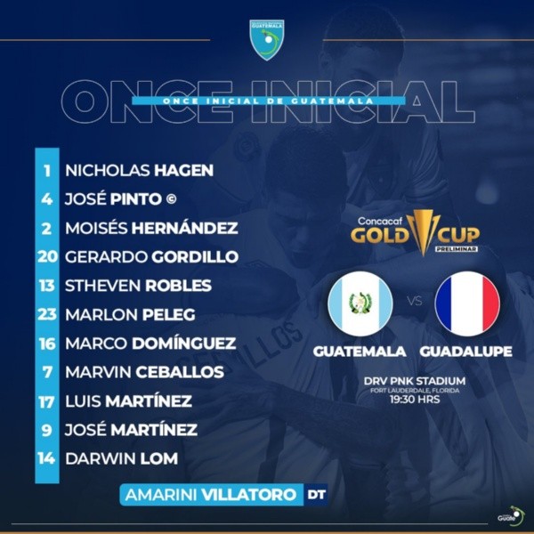 Copa Oro 2021 Guatemala vs. Guadalupe VER AQUÍ alineación de la azul