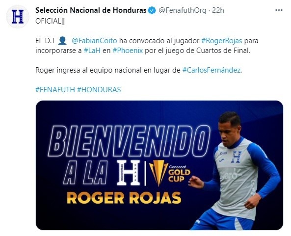 Fenafuth anunciando a Roger Rojas como reemplazo de Muma Fernández
