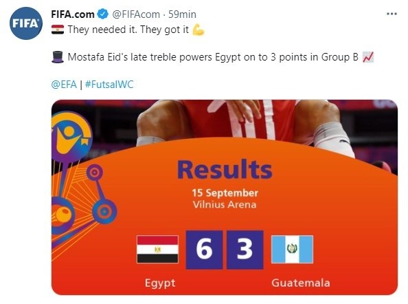Guatemala cayó por 6-3 ante Egipto en la segunda fecha del Mundial
