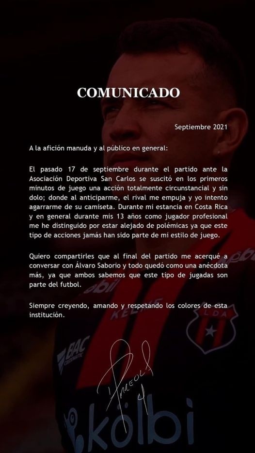 Carta de Daniel Arreola tras su sanción (Daniel Arreola, Redes Sociales)