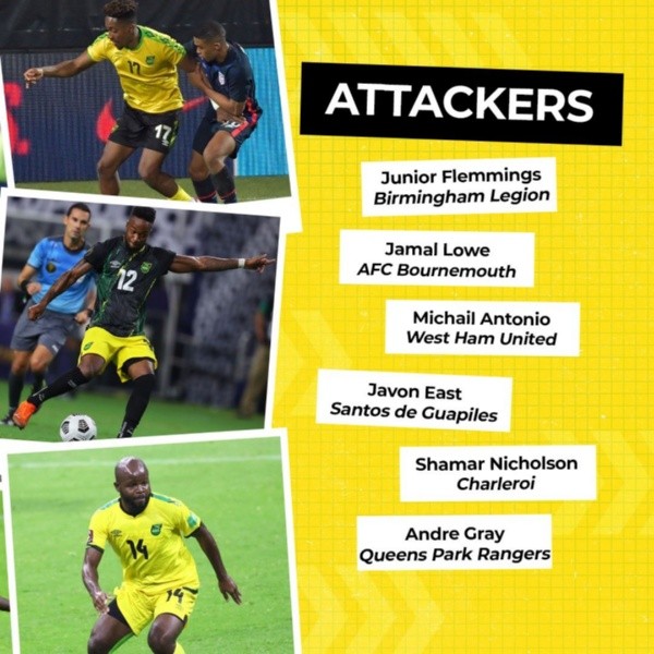 Los delanteros convocados por Jamaica para esta ventana FIFA (Foto: JFF)