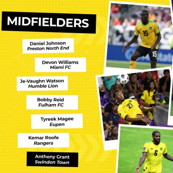 Los mediocampistas convocados por Jamaica para esta ventana FIFA (Foto: JFF)