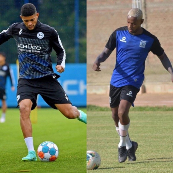 Andrade y Ariano entrenándose con sus clubes (Arminia Bielefeld/Alianza Atlético de Sullana).