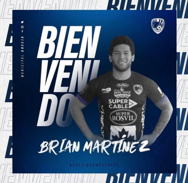 Municipal Grecia fichó al ex Cruz Azul, Brian Martínez.