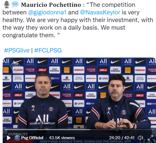 Pochettino estuvo en conferencia de prensa este martes (PSG Twitter)