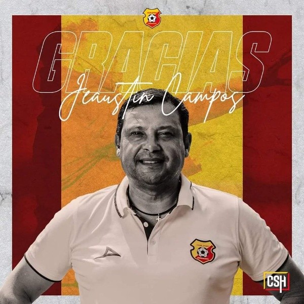 Anuncio de la salida de Jeaustin Campos como DT de Herediano, este sábado (CSH Oficial)