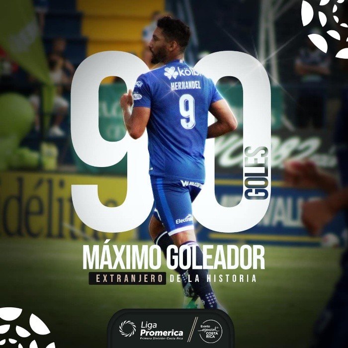 Hernández llegó a los 90 goles en Costa Rica (Unafut)