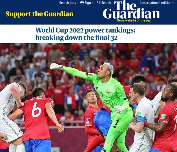 The Guardian analizó las posibilidades de Costa Rica.