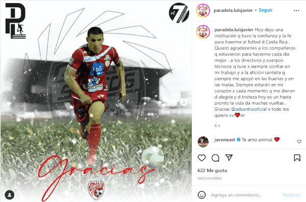 El mensaje de Luis Paradela tras su partida de Santos