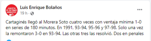 Dato de Luis Enrique Bolaños, Facebook