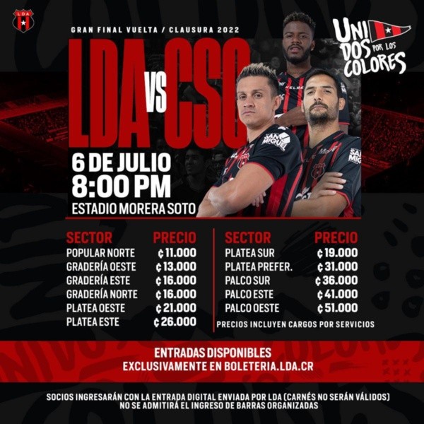 Informacion de las entradas para este miércoles (LDA)