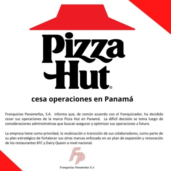 Comunicado oficial (Foto: Franquicias Panameñas, S.A.)