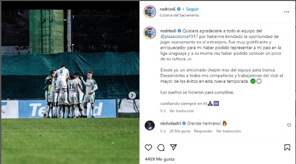 El mensaje de Rodrigo Saravia al partir de Plaza Colonia